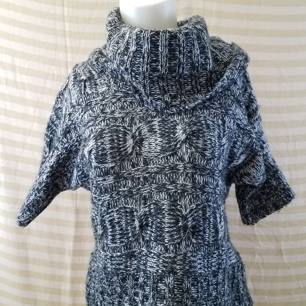 Vince Cable Knit Batwing Marled Sweater Cowl Neck